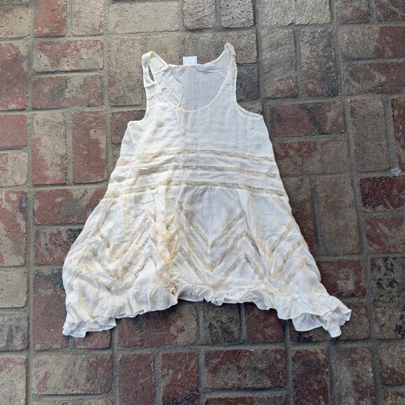 Intimately Free People Sleeveless Tunic Cream Lace Asymmetrical Hem Size XS - Picture 1 of 5